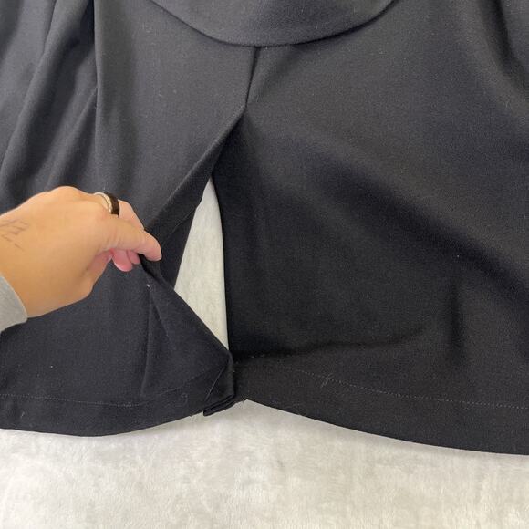 NWT Chicos Sz. 2 Crepe Vest Jacket Womens Black Longline Jacket Belted Charity - Picture 13 of 13